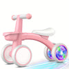 Toddler 4-Wheel Balance Bike (12–24 Months) — Pedal-Free with Adjustable Seat, Removable Basket & Quiet EVA Tires