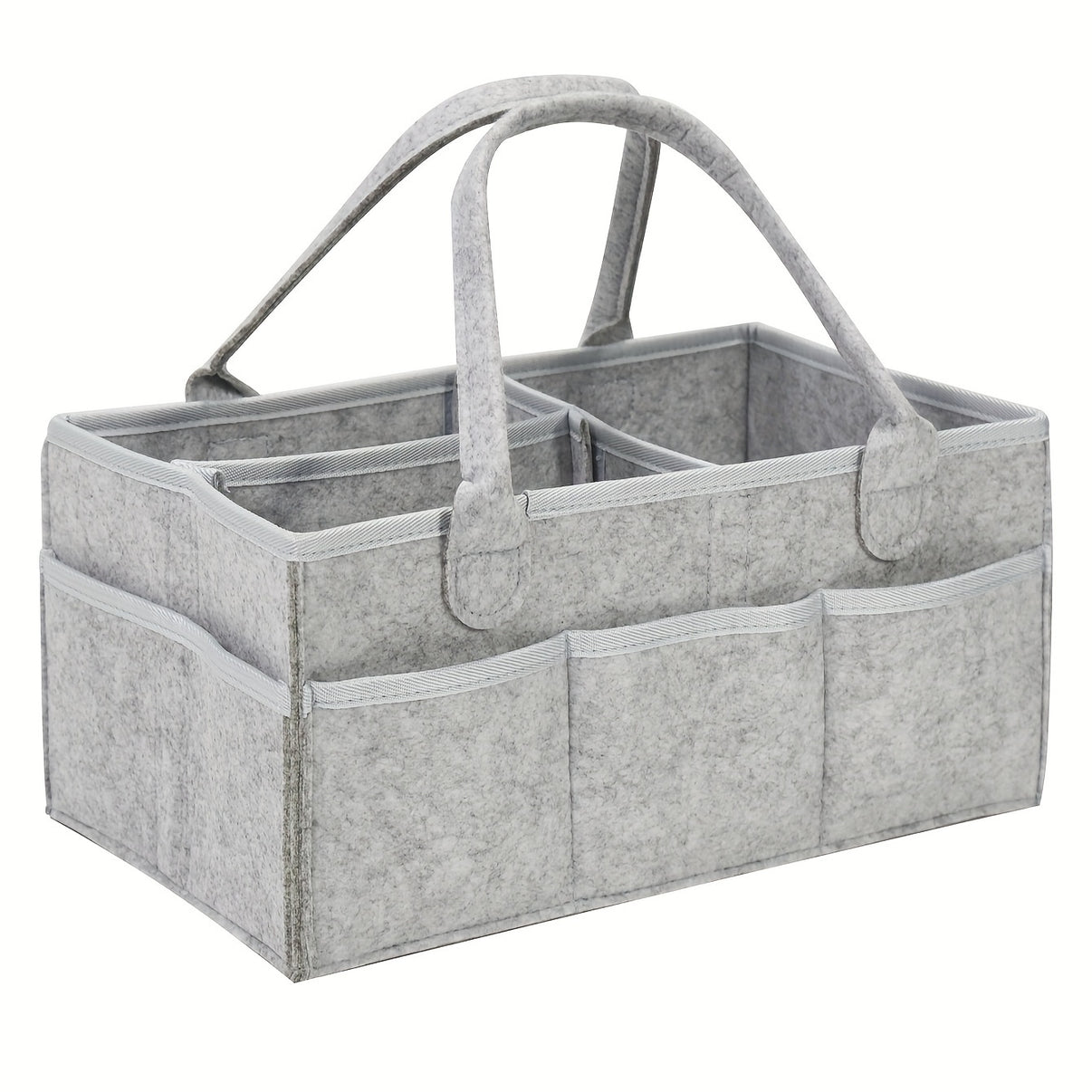 Grey Felt Cloth Mommy Basket Diaper Bag – Stylish & Spacious Diaper Storage Organizer, Ideal for Baby Essentials, Perfect Gift for Halloween & Christmas - Kidzy Market