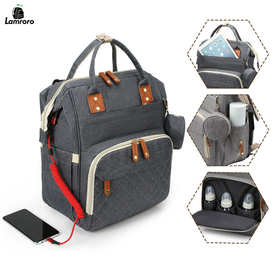 Lamroro Diaper Bag Backpack – Large Capacity, Waterproof Maternity Changing Bag for New Parents, Stylish & Multifunctional Travel Backpack, Perfect for Baby Showers & Holidays - Kidzy Market