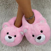 Polar Bear Plush Kids Slippers - Cozy Indoor Slip-On Shoes for Teens & Youth, Blue & Purple Tie-Dye, Warm Fabric, Anti-Slip