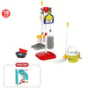 6-Piece ABS Kids Cleaning Cart Play Set with Mini Vacuum, Broom, Mop & Bucket - Pretend Play Cleaning Toys for Toddlers (Red & Blue)