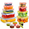 16-50PCS Food Storage Containers Set - BPA-Free Plastic Containers with Lids, Labels & Marker - Stackable, Leak-Proof, Reusable Kitchen Organizers for Meal Prep & Pantry Storage