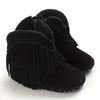 Baby Girls Tassels Warm High-Top Boots, Non-Slip Soft Thick Crib Prewalker Shoes