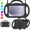 Blue Shockproof Case for 8.7-Inch Galaxy Tab A9 & Tab A7 Lite — Detachable Shoulder Strap, Kickstand, Reinforced Grip Handles, Lightweight EVA