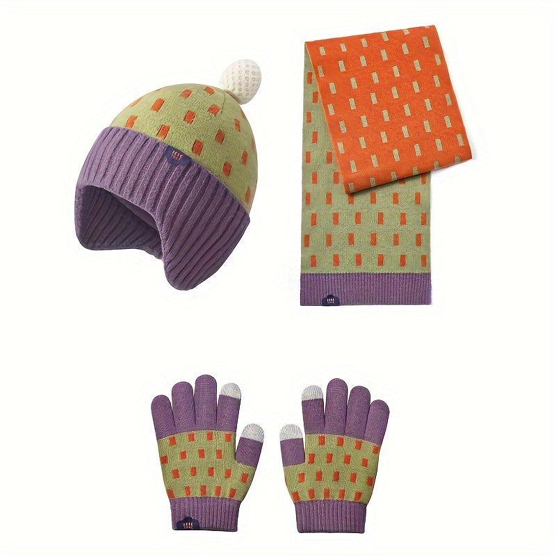 Kocotree Children's Winter Set – Knitted Wool Hat, Earmuffs, Scarf & Gloves for Boys & Girls – Autumn & Winter Warmth - Kidzy Market