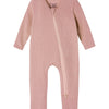 Baby Casual Ribbed Zip-Up Romper – V-Neck Newborn Jumpsuit (Cute & Comfortable for Outdoor Wear)