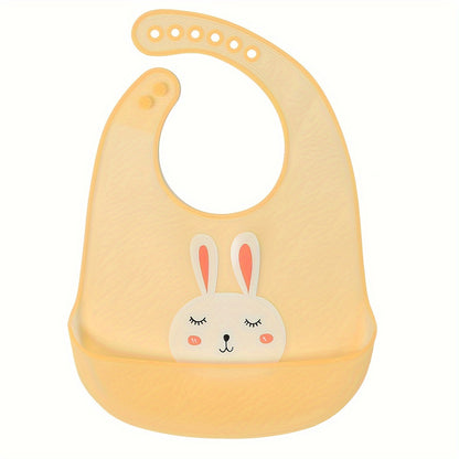 Adjustable Silicone Baby Bibs with Pocket – Waterproof, BPA-Free, Easy to Clean & Dishwasher Safe – Cute Panda & Rabbit Designs for 0-3 Years - Kidzy Market