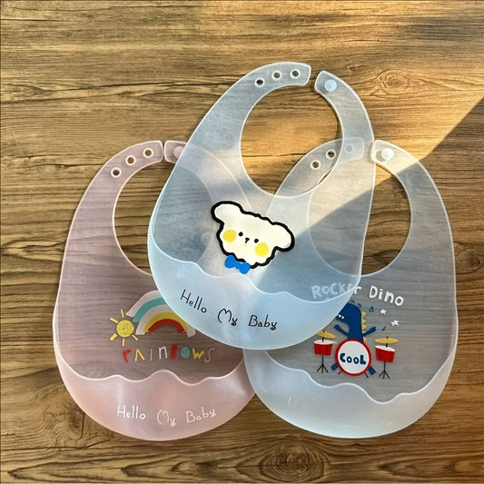 Soft Silicone Baby Feeding Bib – Waterproof & Easy-Clean Bib for Mess-Free Mealtime (Mixed Colors) - Kidzy Market