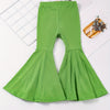 Girls' High-Waisted Flared Pants (Kids 12 & Under) - Stretchy Bell-Bottoms with Elastic Waist, Long Fit for Dance, Everyday & Formal, Spring/Fall
