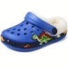 Dinosaur Clog Slippers for Kids — Fleece-Lined Slip-On Shoes for Toddlers & Boys (Ages 14 & Under), Lightweight EVA Sole, Indoor/Outdoor