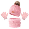 Cozy Youngsters' Gray Knit Hat, Scarf & Gloves Set – Stretchy, Warm Acrylic Blend with Cable Knit Pattern – Perfect for Winter - Kidzy Market