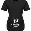 Maternity Casual Cartoon Cute Footprint Print Short Sleeve Slim Fit T-shirt For Summer Pregnancy Gift