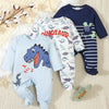 Set of 3 Dinosaur Print Onesies – Soft & Stretchy Rompers for Baby Boys (Perfect for Outdoor Wear, 0-12 Months)