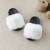 Girls' Plush Slip-On Slippers with Fluffy Toe & Lining — Non-Slip EVA Sole Indoor/Outdoor Kids House Shoes