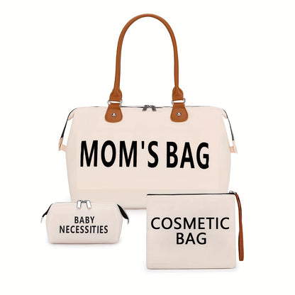 3-Piece Set Large Capacity Multifunctional Travel Bags – Waterproof & Portable Diaper Bag for Moms - Kidzy Market
