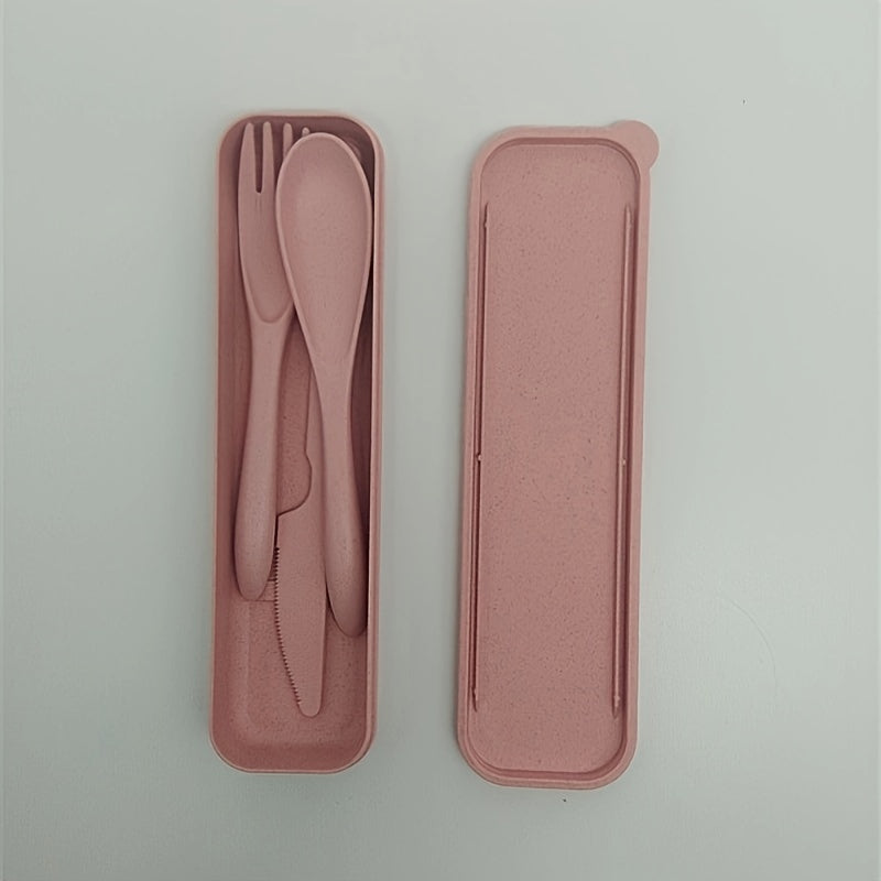 Reusable Straw Plastic Knife, Fork & Spoon Set – Lightweight & Durable Tableware for Kids, Travel & Everyday Use