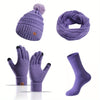 4-Piece Winter Set – Beanie Hat, Scarf, Gloves & Socks for Ultimate Warmth & Comfort" - Kidzy Market