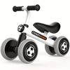 Balance Bike for Toddlers 12–36 Months (1–3 Years) — Alloy Steel Frame, No Pedals, Linear Brake & Quiet Wheels, Easy Assembly, Black — First Birthday Gift