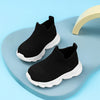 Kids & Toddler Unisex Low-Top Slip-On Sneakers — Breathable Mesh & Elastic Comfort, Black/White Geometric — Lightweight EVA Sole for Hiking, Running & Daily Wear