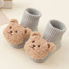 1 Pair/3 Pairs of Soft & Comfortable Ribbed Socks for Babies - Cute Bear Design | Non-Slip with Fold-Over Top, Suitable for Children