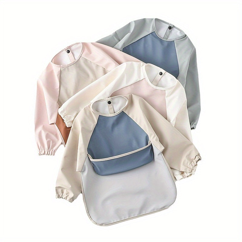 Waterproof Long-Sleeve Baby Bib – Soft PU Smock, Perfect Gift for Christmas, Halloween, Thanksgiving, New Year & Valentine’s Day - Kidzy Market