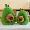 2-Pack Kapibara Avocado Plush Dolls – Soft Polyester Stuffed Animal Set, Green & Brown, Cute Collectible Plush Gift for Kids & Home Decor