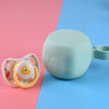 2-Pack Silicone Baby Pacifiers (Newborn 0+ Months) with Portable Travel Case - Mixed Colors