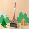 Cute Bear & Frog Mini Broom and Dustpan Set — Soft Bristle Compact Cleaner for Small Spaces, Bathroom & RV