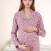 Maternity Nursing Pajama Set – Polka Dot Long Sleeve Top & Pants, Comfortable Postpartum Loungewear for Spring/Summer/Autumn