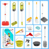 All-in-One Electric Toy Vacuum & Pretend Cleaning Set with Broom, Mop, Dustpan, Bucket & Storage Box — Role-Play Housekeeping Toy for Kids Ages 3+