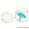 2-Pack Oval Pacifier (Binky) Storage Case with Flip Lid & Clip — Translucent Plastic, Light Pink & Light Blue