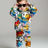 Boys Graffiti Print Hoodie & Jogger 2-Piece Set – Fall/Winter, Ages 12 and Under