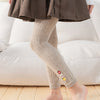 Girls Striped Slim-Fit Knit Leggings – Embroidered Long Pants, Size 9-10 Years (Spring/Fall)