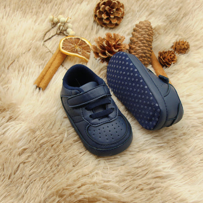 Newborn Baby Boys Premium Soft Sole Mid-Top Infant Prewalker Toddler Sneakers
