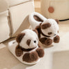 Cute Panda Women's Slippers for Couples - Cozy Indoor Slip-On House Shoes, Plush Fabric & EVA Sole for Autumn/Winter