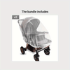 Universal Stroller Mosquito Net - Breathable Baby Bug Net for Strollers, Bassinets, Cradles, Playards & Pack 'n Plays (White)