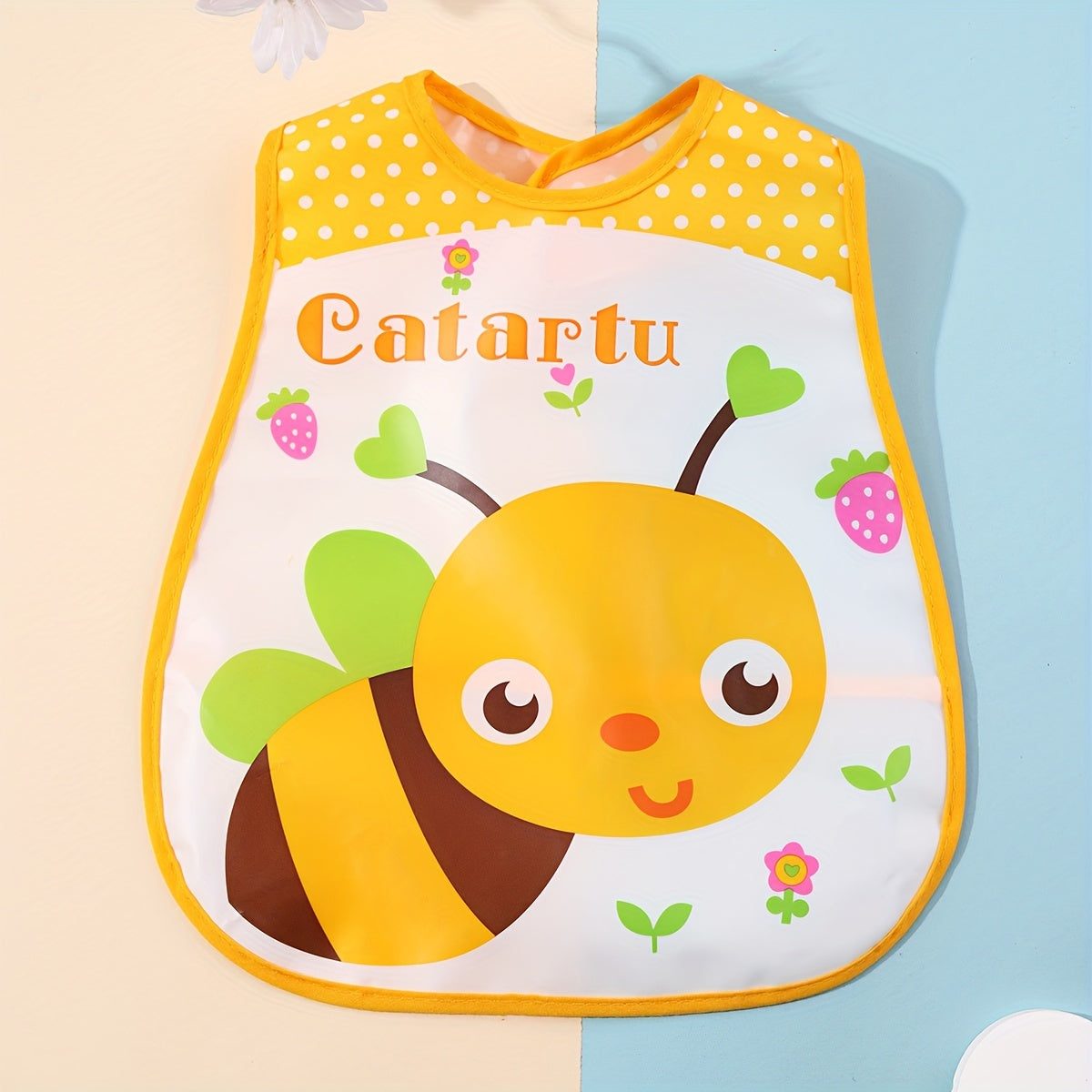 Waterproof Baby Feeding Bib with Magic Tape Closure – Soft, Sleeveless Polyester Bib for Toddlers & Kids - Kidzy Market