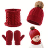 Youngsters' 3-Piece Winter Set – Cozy Knit Hat, Scarf & Gloves – Breathable & Stretch Fit for Boys & Girls – Perfect for Christmas - Kidzy Market