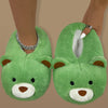 Polar Bear Plush Kids Slippers - Cozy Indoor Slip-On Shoes for Teens & Youth, Blue & Purple Tie-Dye, Warm Fabric, Anti-Slip