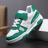 Boys Reflective Colour-Block Skate Shoes - Lightweight Low-Top Casual Sneakers with Hook-and-Loop Closure, Non-Slip TPR Sole