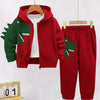 Toddler 2-Piece Fleece-Lined Hoodie & Sweatpants Set – Dinosaur Print, Cozy Fall/Winter Outfit, Machine Washable