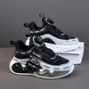Boys' High-Top Basketball Sneakers for Kids — Rotating Buckle, Cushioned Shock-Absorbing, Non-Slip Outdoor Shoes
