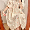 Floral Short-Sleeve Nightgown for Women — Maternity Nursing Pajama Dress, Loose-Fit V-Neck Summer Sleepwear with Waist Tie