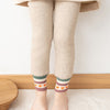 Girls' Fleece-Lined Winter Leggings — Warm Windproof Slim-Fit Ribbed Pants with Elastic Waistband & Cuffed Ankles