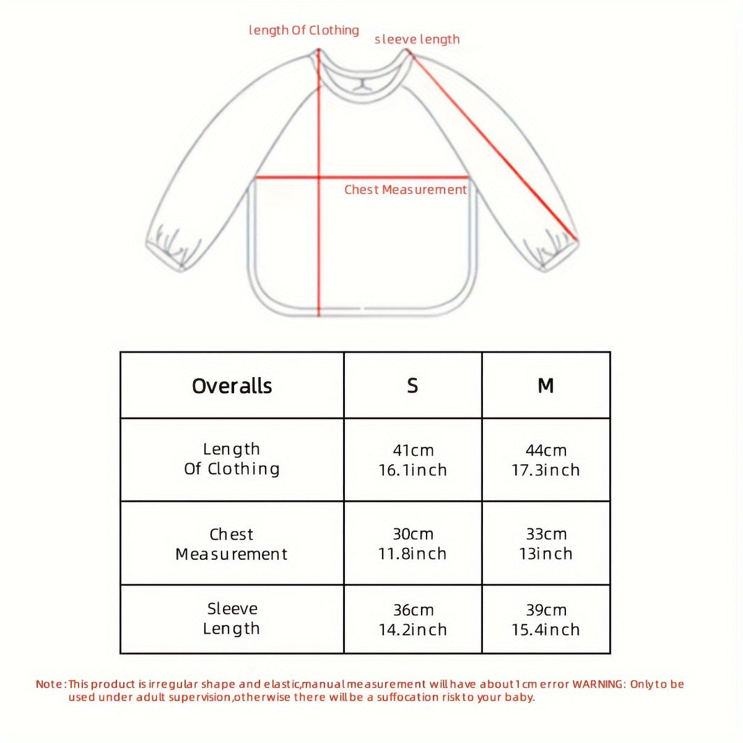 Waterproof Long-Sleeve Baby Bib – Soft PU Smock, Perfect Gift for Christmas, Halloween, Thanksgiving, New Year & Valentine’s Day - Kidzy Market