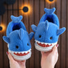 Kids Plush Shark Slippers — Soft Fleece-Lined Slip-On with TPR Sole, Warm Lightweight Indoor/Outdoor Shoes for Boys & Girls