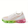 KIPWOK Girls Lightweight Breathable Air-Cushion Low-Top Running Sneakers - Lace-Up Casual Shoes
