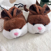 Cozy Bunny Plush Slippers — Gray Rabbit Indoor/Outdoor Flannel Slippers with Floppy Ears & Pink Lining, Soft Insole, Rubber Sole, Gift