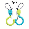 2-Pack Universal S-Hooks for Strollers & Car Seats - Stroller Hook Clips for Diaper Bags, Shopping Carts & Drying Rods