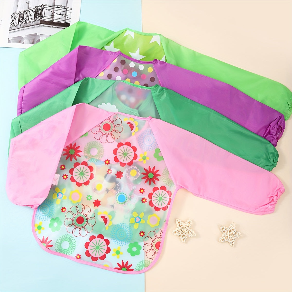 Waterproof Baby Eating Cover & Art Smock – Lightweight Long-Sleeve Bib for Toddlers (Spring & Autumn Style) - Kidzy Market